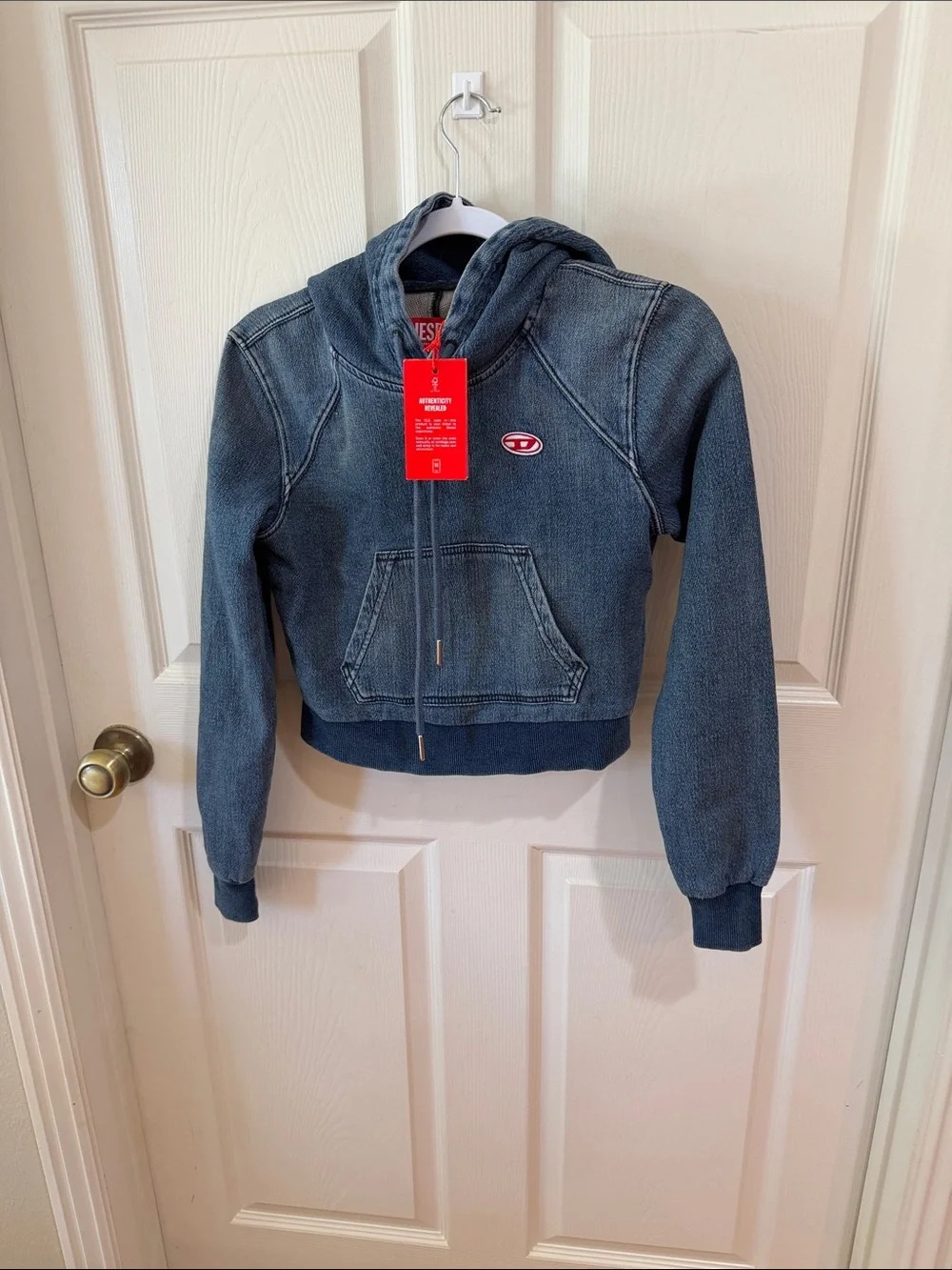 Diesel Kids Blue Denim Hoodie Sz S. New Box 50